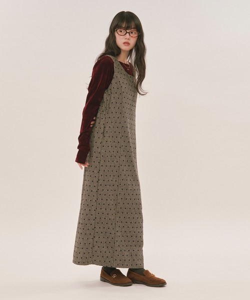 loin nuit（ロワンニュイ）の「assort pencil dress / アソートペンシルドレス（ジャンパースカート・レディース・ブラック/グレー・FREE）」の11枚目の写真