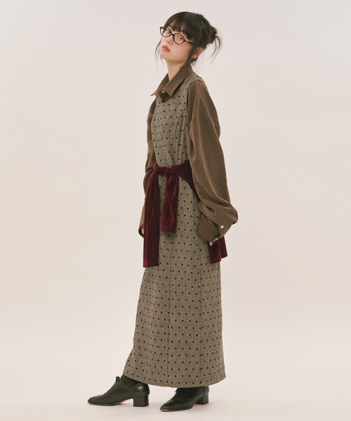 loin nuit（ロワンニュイ）の「assort pencil dress / アソートペンシルドレス（ジャンパースカート・レディース・ブラック/グレー・FREE）」の16枚目の写真