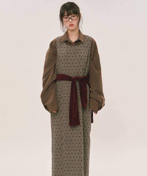 loin nuit（ロワンニュイ）の「assort pencil dress / アソートペンシルドレス（ジャンパースカート・レディース・ブラック/グレー・FREE）」の17枚目の写真