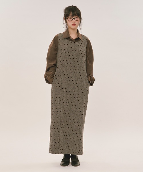 loin nuit（ロワンニュイ）の「assort pencil dress / アソートペンシルドレス（ジャンパースカート・レディース・ブラック/グレー・FREE）」の19枚目の写真