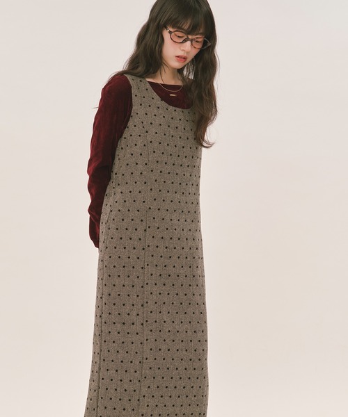 loin nuit（ロワンニュイ）の「assort pencil dress / アソートペンシルドレス（ジャンパースカート・レディース・ブラック/グレー・FREE）」の20枚目の写真