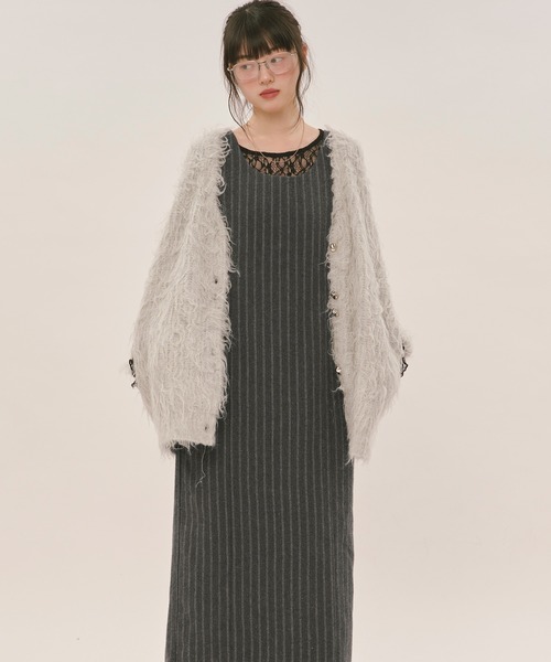 loin nuit（ロワンニュイ）の「assort pencil dress / アソートペンシルドレス（ジャンパースカート・レディース・ブラック/グレー・FREE）」の4枚目の写真