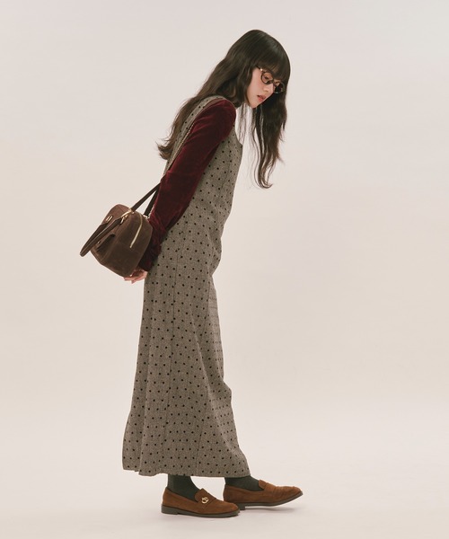 loin nuit（ロワンニュイ）の「assort pencil dress / アソートペンシルドレス（ジャンパースカート・レディース・ブラック/グレー・FREE）」の21枚目の写真