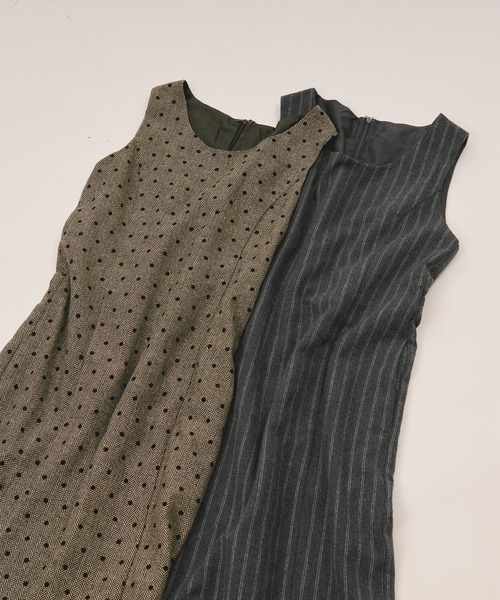 loin nuit（ロワンニュイ）の「assort pencil dress / アソートペンシルドレス（ジャンパースカート・レディース・ブラック/グレー・FREE）」の8枚目の写真