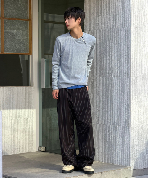SIGNATURE（シグネチャ）の「サイドディープワンタックスラックス[ブラックストライプ]（スラックス・レディース・その他・SMALL/MEDIUM/LARGE/X-LARGE）」の15枚目の写真
