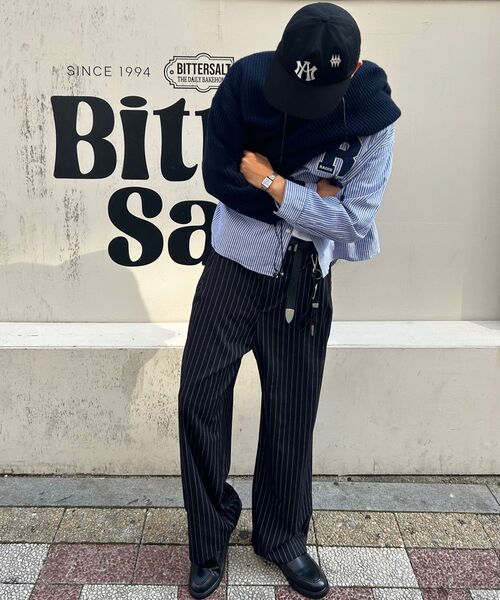 SIGNATURE（シグネチャ）の「サイドディープワンタックスラックス[ブラックストライプ]（スラックス・レディース・その他・SMALL/MEDIUM/LARGE/X-LARGE）」の5枚目の写真