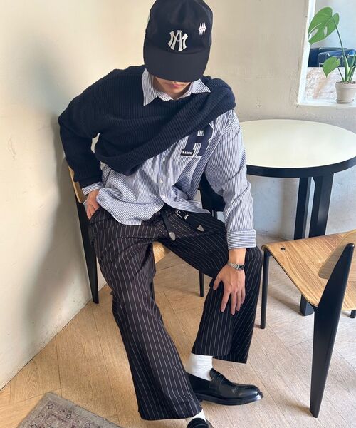 SIGNATURE（シグネチャ）の「サイドディープワンタックスラックス[ブラックストライプ]（スラックス・レディース・その他・SMALL/MEDIUM/LARGE/X-LARGE）」の3枚目の写真