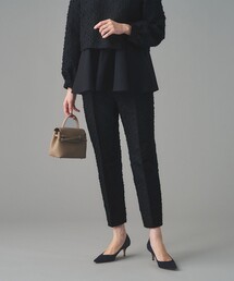 フラワー カットジャガード テーパードパンツ