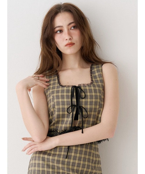 EVRIS（エヴリス）の「レースアップリボンビスチェ【セットアップ着用可能】（シャツ/ブラウス・レディース・ブラック/ブラウン/その他1・FREE）」の8枚目の写真