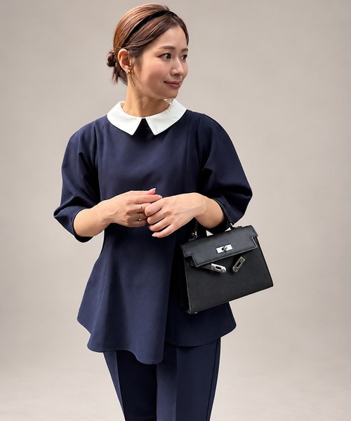 ST.ROONEY（セントルーニー）の「クレリックプルオーバートップス【低身長・小柄女性向け】（シャツ/ブラウス・レディース・ベージュ/ネイビー/ブラック・XS）」の3枚目の写真
