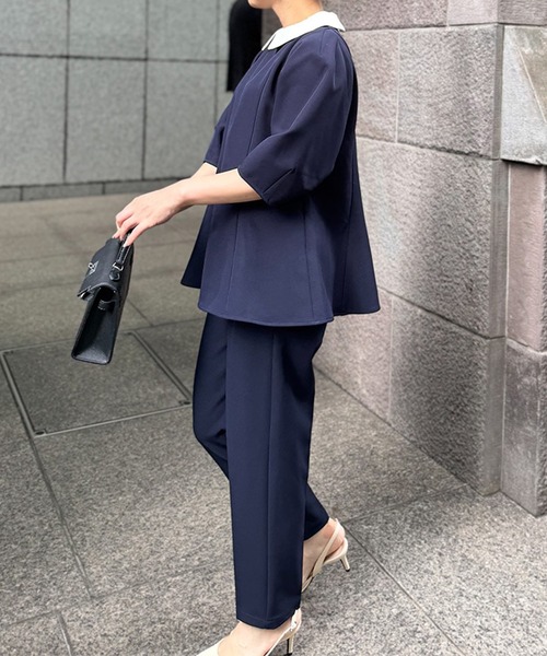 ST.ROONEY（セントルーニー）の「クレリックプルオーバートップス【低身長・小柄女性向け】（シャツ/ブラウス・レディース・ベージュ/ネイビー/ブラック・XS）」の8枚目の写真