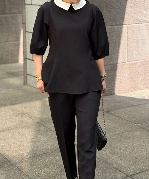 ST.ROONEY（セントルーニー）の「クレリックプルオーバートップス【低身長・小柄女性向け】（シャツ/ブラウス・レディース・ベージュ/ネイビー/ブラック・XS）」の11枚目の写真