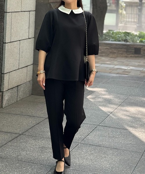 ST.ROONEY（セントルーニー）の「クレリックプルオーバートップス【低身長・小柄女性向け】（シャツ/ブラウス・レディース・ベージュ/ネイビー/ブラック・XS）」の21枚目の写真