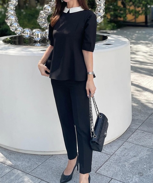 ST.ROONEY（セントルーニー）の「クレリックプルオーバートップス【低身長・小柄女性向け】（シャツ/ブラウス・レディース・ベージュ/ネイビー/ブラック・XS）」の22枚目の写真