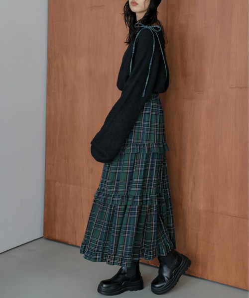 AMELY(エミリー)の「ティアード フリルスカート(スカート・レディース・ブラック/レッド/グリーン・フリー)」の21枚目の写真