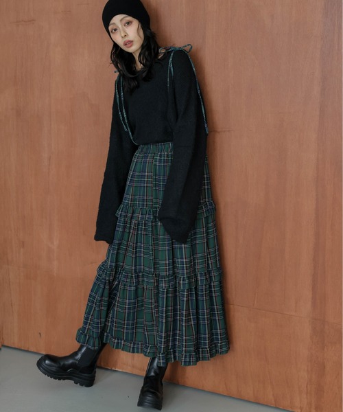 AMELY(エミリー)の「ティアード フリルスカート(スカート・レディース・ブラック/レッド/グリーン・フリー)」の22枚目の写真