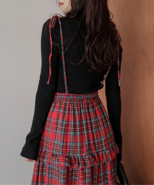 AMELY(エミリー)の「ティアード フリルスカート(スカート・レディース・ブラック/レッド/グリーン・フリー)」の14枚目の写真