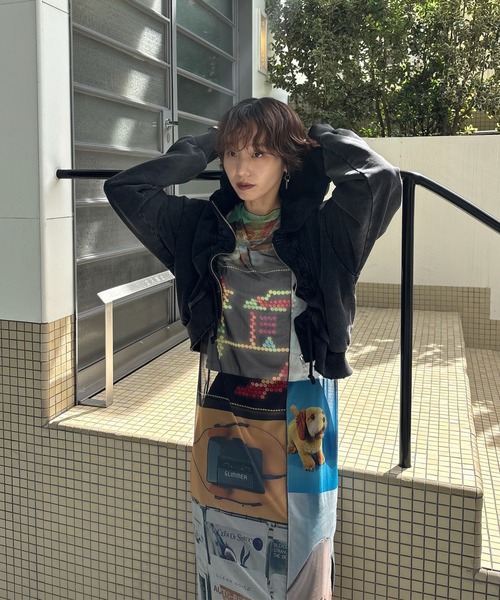 2WAY EMOTIONAL COLLAGE SHEER TOP（Tシャツ/カットソー）｜Ameri
