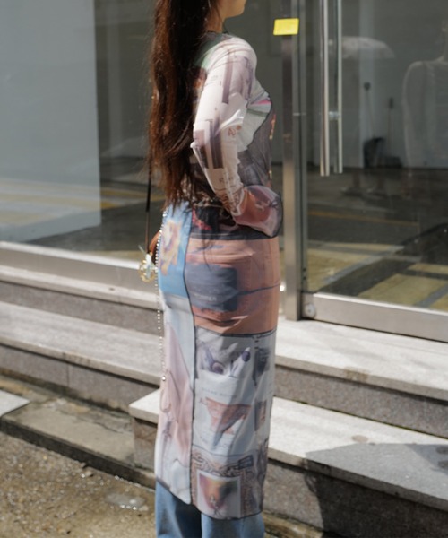Ameri(アメリ)の「2WAY EMOTIONAL COLLAGE SHEER TOP(Tシャツ/カットソー・レディース・マルチ・SMALL/MEDIUM)」の13枚目の写真