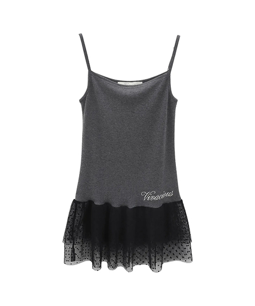 Vivacious(ビバシャス)の「Bijou Lace Sleeveless_5Colors(Tシャツ/カットソー・レディース・ブラウン/グレー/チャコール/ブラック/アイボリー・SMALL/MEDIUM)」の4枚目の写真