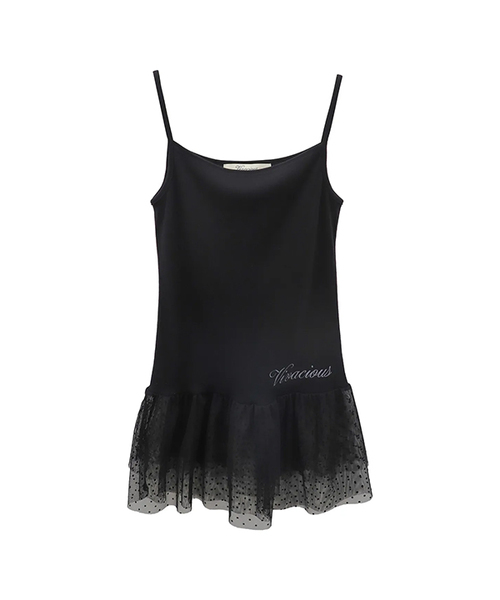 Vivacious(ビバシャス)の「Bijou Lace Sleeveless_5Colors(Tシャツ/カットソー・レディース・ブラウン/グレー/チャコール/ブラック/アイボリー・SMALL/MEDIUM)」の1枚目の写真