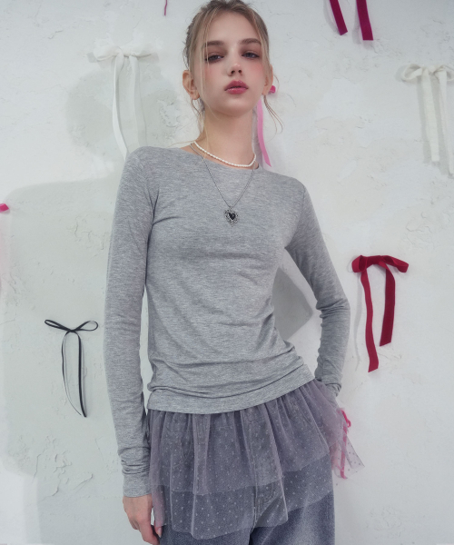 Vivacious(ビバシャス)の「Bijou Lace Sleeveless_5Colors(Tシャツ/カットソー・レディース・ブラウン/グレー/チャコール/ブラック/アイボリー・SMALL/MEDIUM)」の7枚目の写真