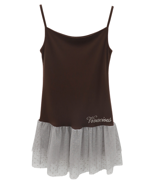 Vivacious(ビバシャス)の「Bijou Lace Sleeveless_5Colors(Tシャツ/カットソー・レディース・ブラウン/グレー/チャコール/ブラック/アイボリー・SMALL/MEDIUM)」の8枚目の写真