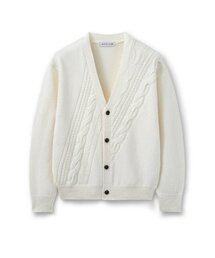 BESLOW（ビースロー）の「DIAGONAL CABLE CARDIGAN CREAM（カーディガン/ボレロ）」