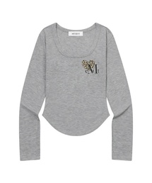 シエラヒョピハートUネックローリング長袖Tシャツ（4カラー）