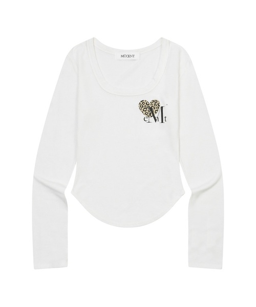 ムセント シエラヒョピハートUネックローリング長袖Tシャツ シエラヒョピハートUネックローリング長袖Tシャツ（4カラー）（Tシャツ