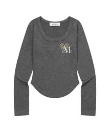 シエラヒョピハートUネックローリング長袖Tシャツ(4カラー)