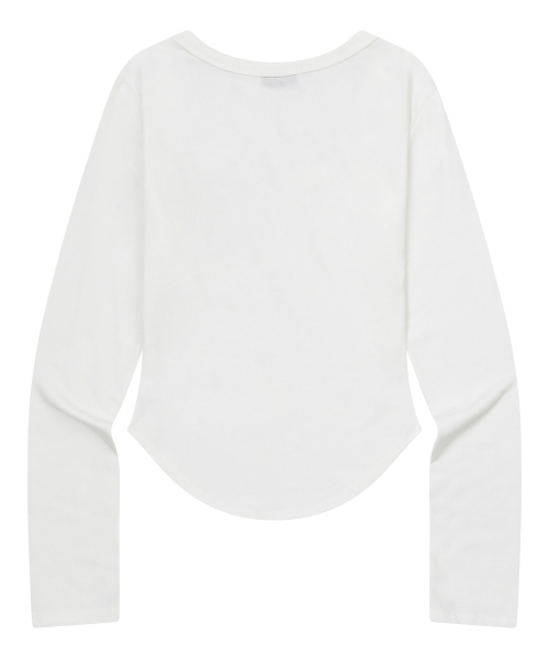シエラヒョピハートUネックローリング長袖Tシャツ（4カラー）（Tシャツ