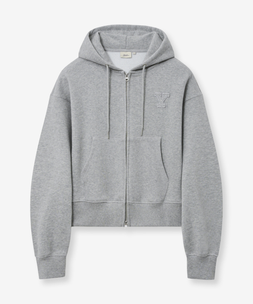YALE(イェール)の「ウィメンズ Yロゴ クロップ フードジップアップ_グレー(パーカー・レディース・その他・SMALL/MEDIUM)」の1枚目の写真