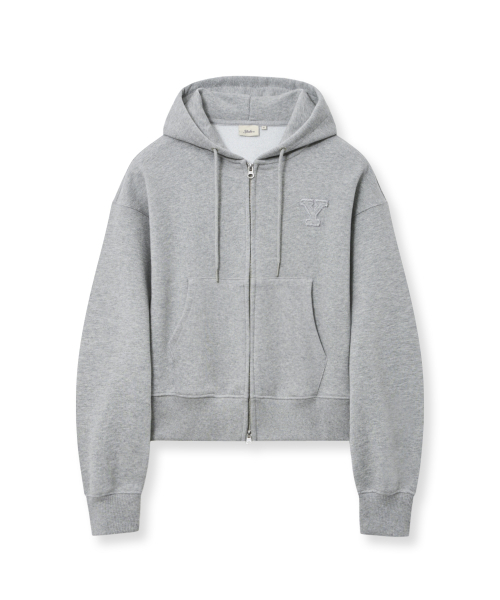 YALE(イェール)の「ウィメンズ Yロゴ クロップ フードジップアップ_グレー(パーカー・レディース・その他・SMALL/MEDIUM)」の2枚目の写真