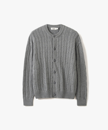 ソフトケーブルラウンドカーディガン グレー COOSCD021GRAY