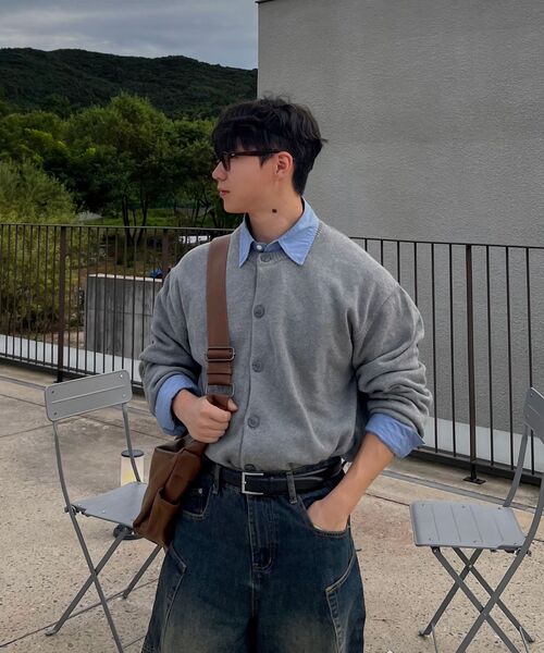 COSTUME O’CLOCK（コスチュームオクロック）の「ソフトケーブルラウンドカーディガン グレー COOSCD021GRAY（カーディガン/ボレロ・メンズ・その他・MEDIUM/LARGE/SMALL）」の4枚目の写真