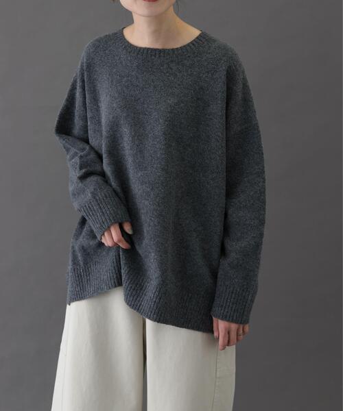 FORK&SPOON（フォークアンドスプーン）の「FORK&SPOON　コットンブレンドチュニックニット（ニット/セーター・レディース・ブルー/グレー/ベージュ・1）」の2枚目の写真