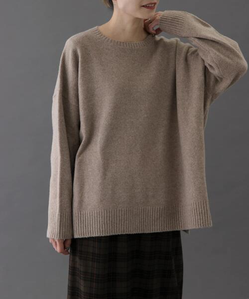 FORK&SPOON（フォークアンドスプーン）の「FORK&SPOON　コットンブレンドチュニックニット（ニット/セーター・レディース・ブルー/グレー/ベージュ・1）」の14枚目の写真