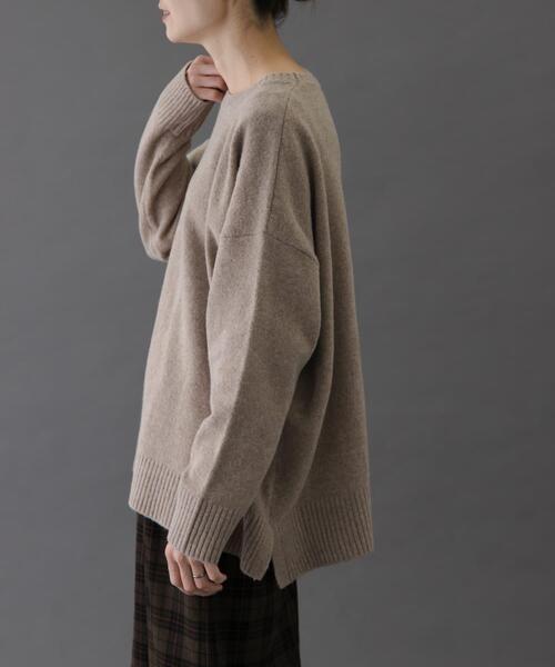 FORK&SPOON（フォークアンドスプーン）の「FORK&SPOON　コットンブレンドチュニックニット（ニット/セーター・レディース・ブルー/グレー/ベージュ・1）」の4枚目の写真
