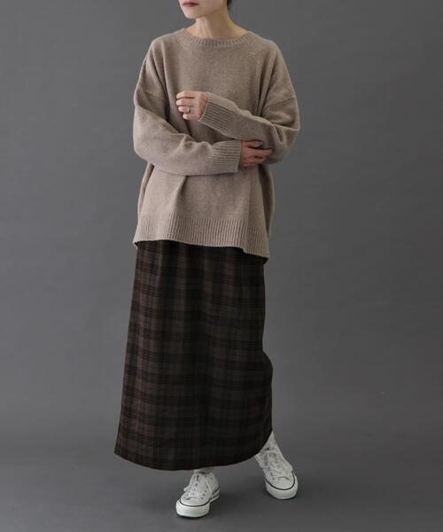 FORK&SPOON（フォークアンドスプーン）の「FORK&SPOON　コットンブレンドチュニックニット（ニット/セーター・レディース・ブルー/グレー/ベージュ・1）」の5枚目の写真