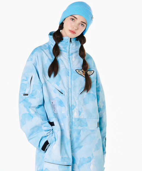 DOLL OUTERWEAR(ドラ アウターウェア)の「2425 ボルカン ボードウェア ワーク ジャンプスーツ アクアプリント 男女共用(つなぎ/オールインワン・レディース・その他・MEDIUM/LARGE/X-LARGE/X-SMALL/SMALL)」の2枚目の写真
