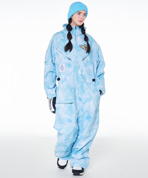 DOLL OUTERWEAR(ドラ アウターウェア)の「2425 ボルカン ボードウェア ワーク ジャンプスーツ アクアプリント 男女共用(つなぎ/オールインワン・レディース・その他・MEDIUM/LARGE/X-LARGE/X-SMALL/SMALL)」の3枚目の写真
