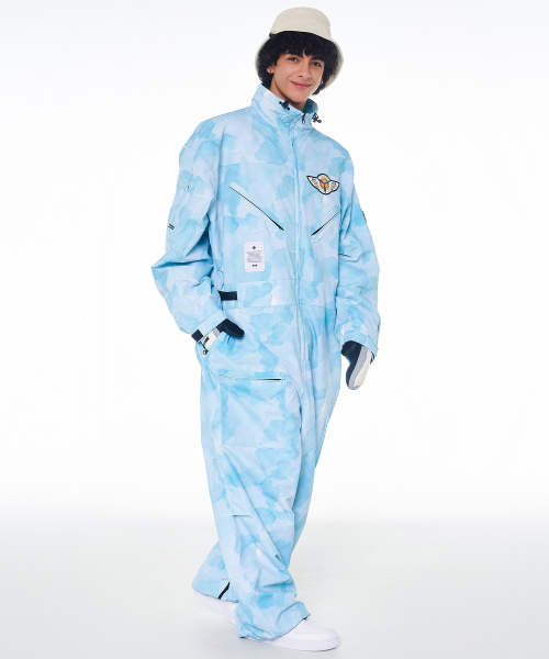 DOLL OUTERWEAR(ドラ アウターウェア)の「2425 ボルカン ボードウェア ワーク ジャンプスーツ アクアプリント 男女共用(つなぎ/オールインワン・レディース・その他・MEDIUM/LARGE/X-LARGE/X-SMALL/SMALL)」の6枚目の写真