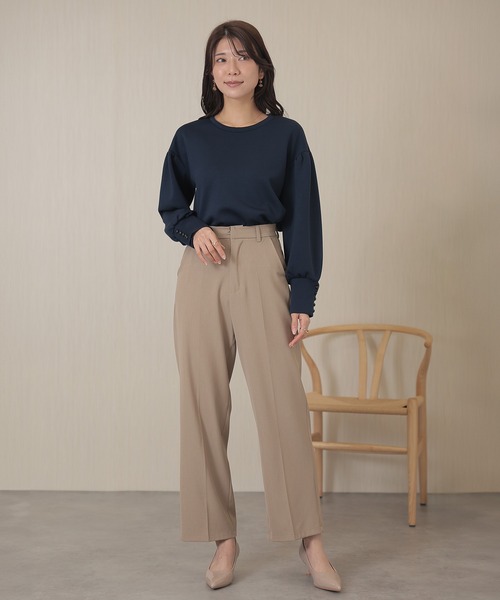 DAYRA(デイラ)の「ソリッドカラー ロング カフス 長袖 プルオーバー(Tシャツ/カットソー・レディース・ネイビー/ベージュ/ホワイト/ブラック/グレイッシュベージュ・FREE/S)」の10枚目の写真