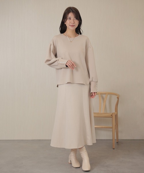 DAYRA(デイラ)の「ソリッドカラー ロング カフス 長袖 プルオーバー(Tシャツ/カットソー・レディース・ネイビー/ベージュ/ホワイト/ブラック/グレイッシュベージュ・FREE/S)」の18枚目の写真