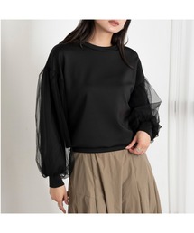 EUCLAID（エウクレイド）の「【雑誌掲載】チュールスリーブプルオーバー（Tシャツ/カットソー）」