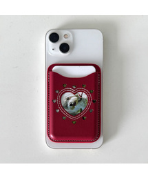 LEMASQUE（ルマスク）の「ハートホール強力磁石フォトマグセーフレザー財布カード2枚（3カラー）（札入れ/マネークリップ）」