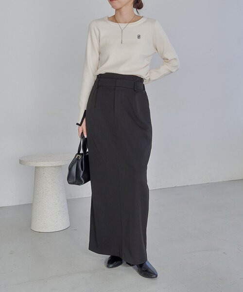 CAPRICIEUX LE'MAGE（カプリシューレマージュ）の「1ポイントバイカラーニット（ニット/セーター・レディース・ベージュ/オフホワイト/グレー・FREE）」の17枚目の写真