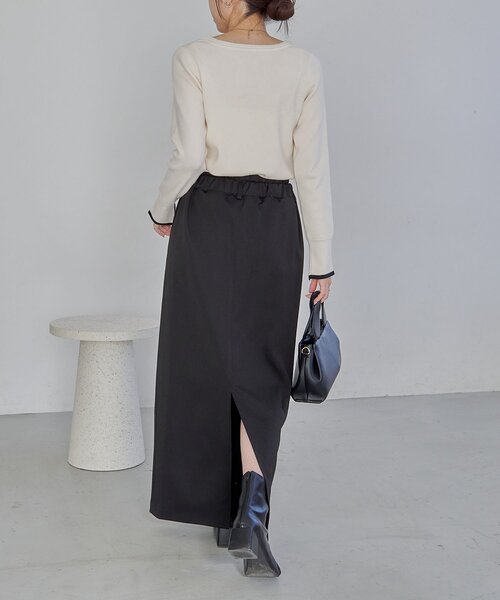 CAPRICIEUX LE'MAGE（カプリシューレマージュ）の「1ポイントバイカラーニット（ニット/セーター・レディース・ベージュ/オフホワイト/グレー・FREE）」の21枚目の写真