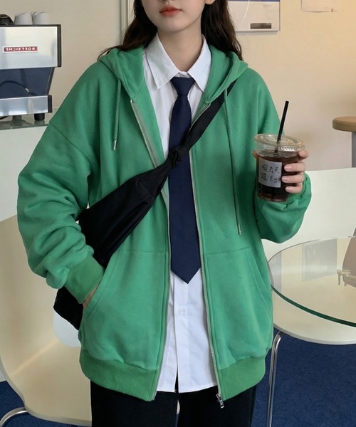 cammie（キャミー）の「シンプルパーカー（パーカー・レディース・オレンジ/マスタード/ピンク/グリーン・F）」の2枚目の写真